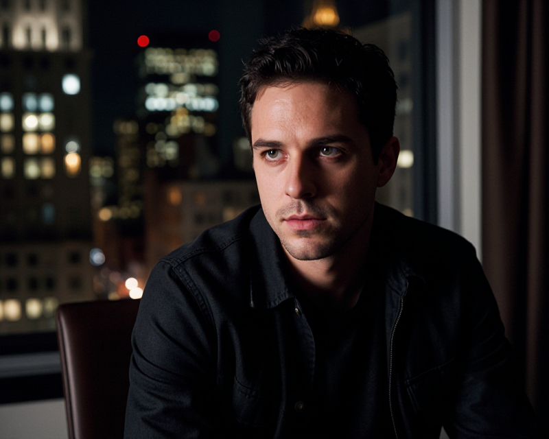 Cinematic Portrait of a Reflective Man