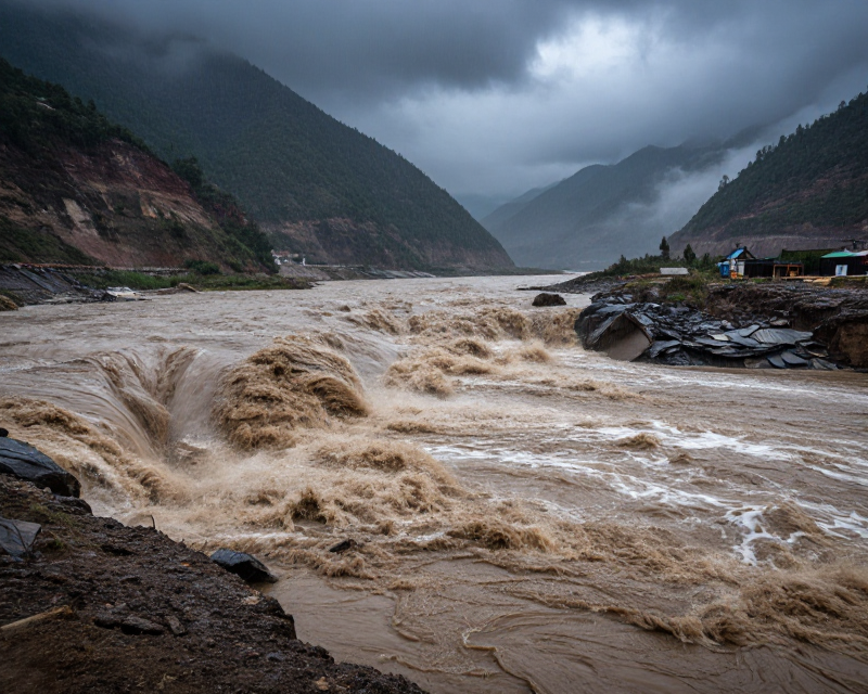 Nepal Flood Scene