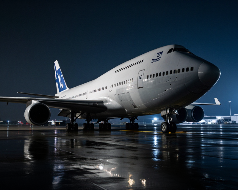 Cinematic Luxury Jet at Night