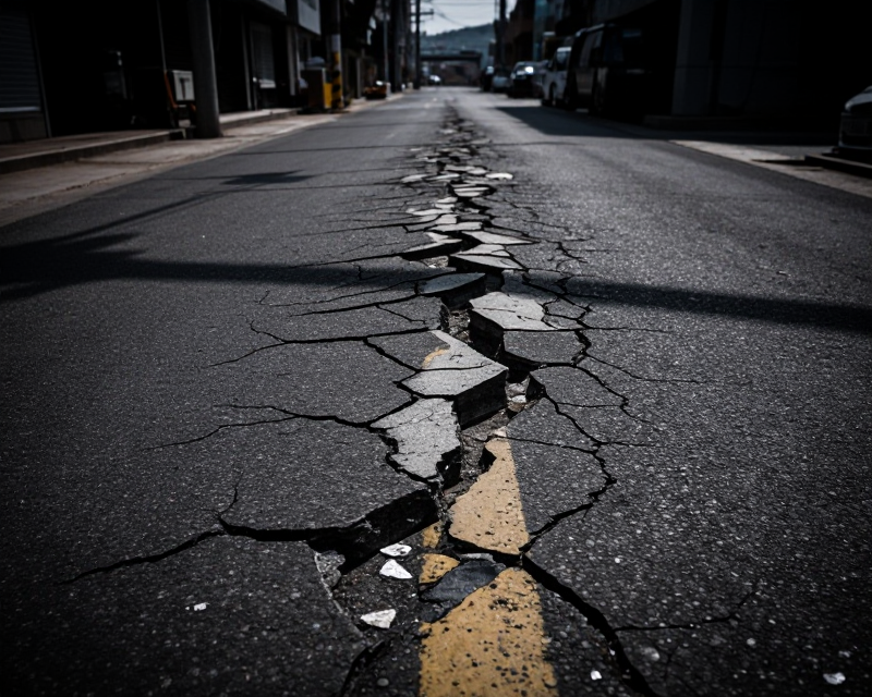 Cracked Urban Street