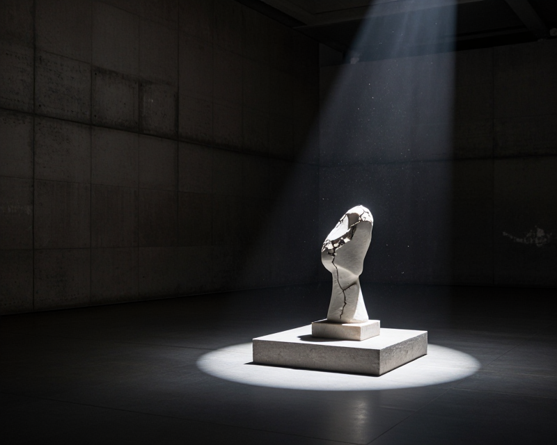 Symbolic tension in an art gallery