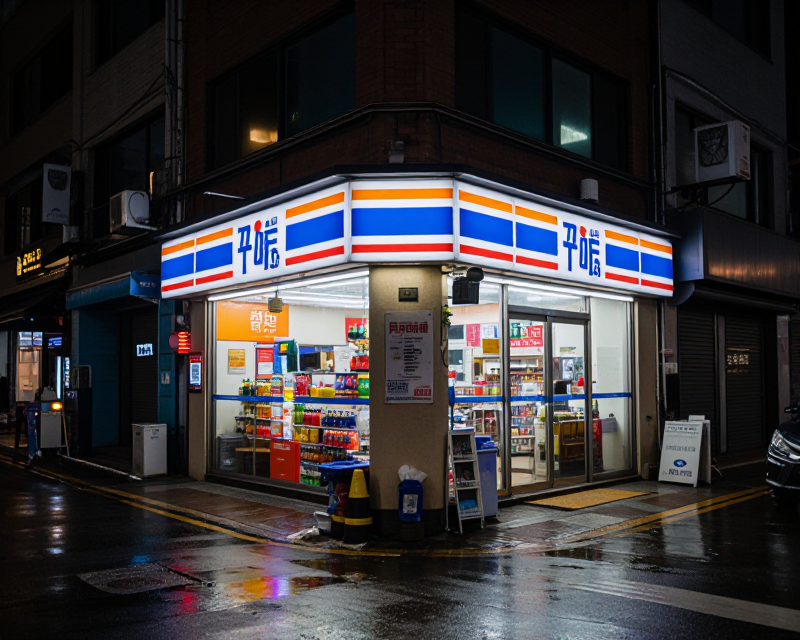 GS25 Night Urban Scene