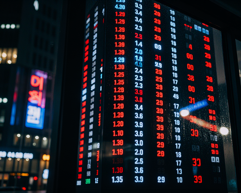 Stock Market Display in Seoul