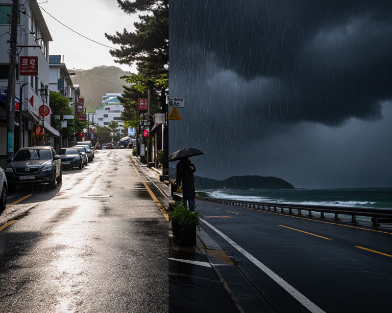Contrast of Sun and Rain in Korea