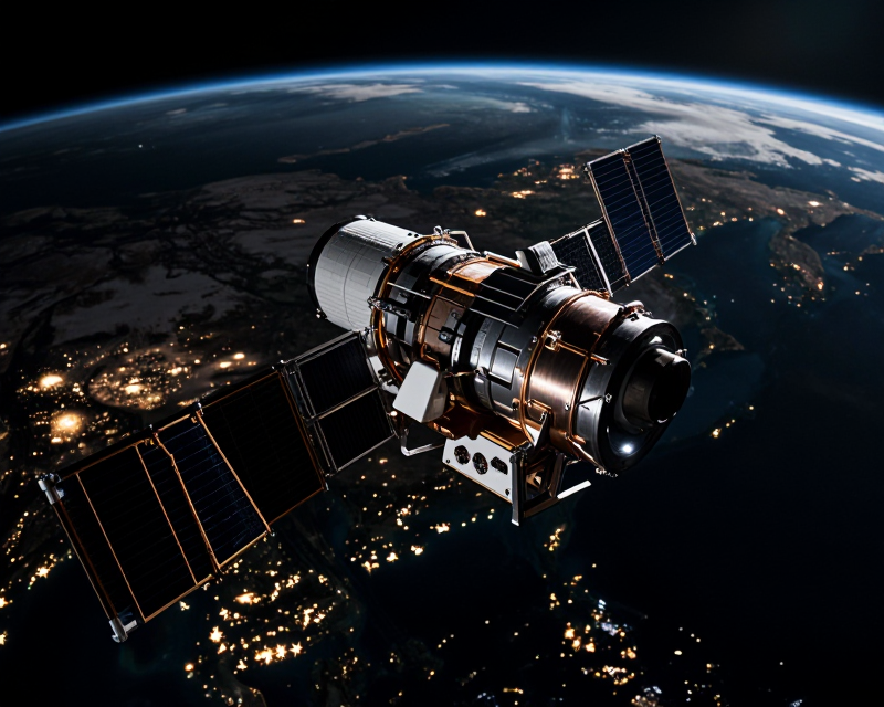 Satellite Orbiting Korean Peninsula