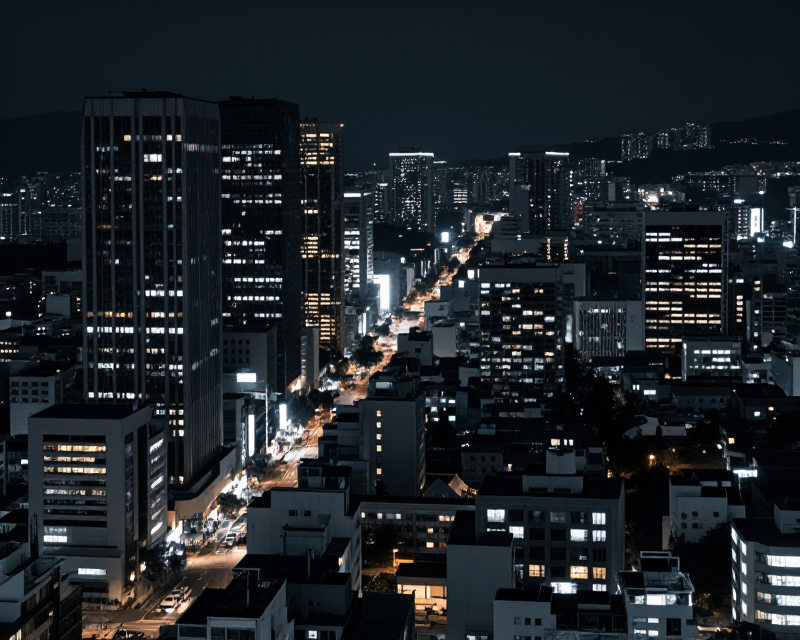 Moody Seoul Cityscape
